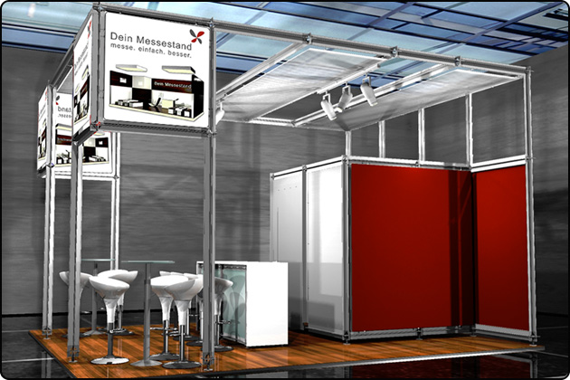 Messestand mit Traversensystem Traversen Messebau